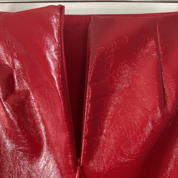 Beautiful Pencil Leather Imitation Skirt, size-XXS,Red, lined - Picture 5 of 10